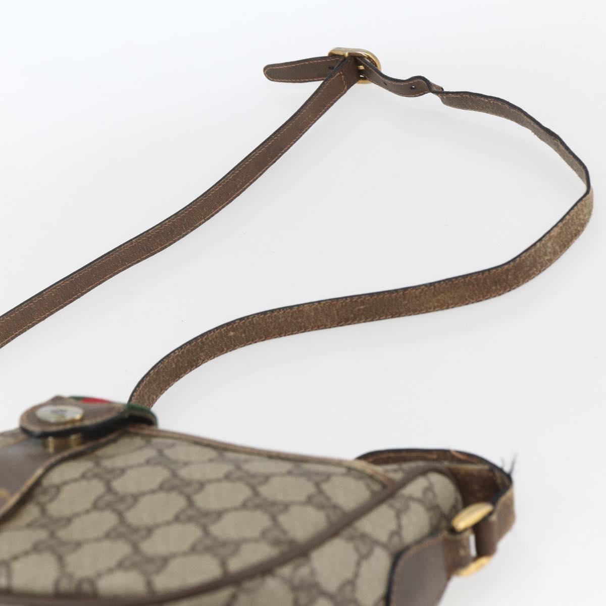 GUCCI GG Supreme Web Sherry Line Bag PVC Beige Gold Red 89 02 032 Auth mr1983
