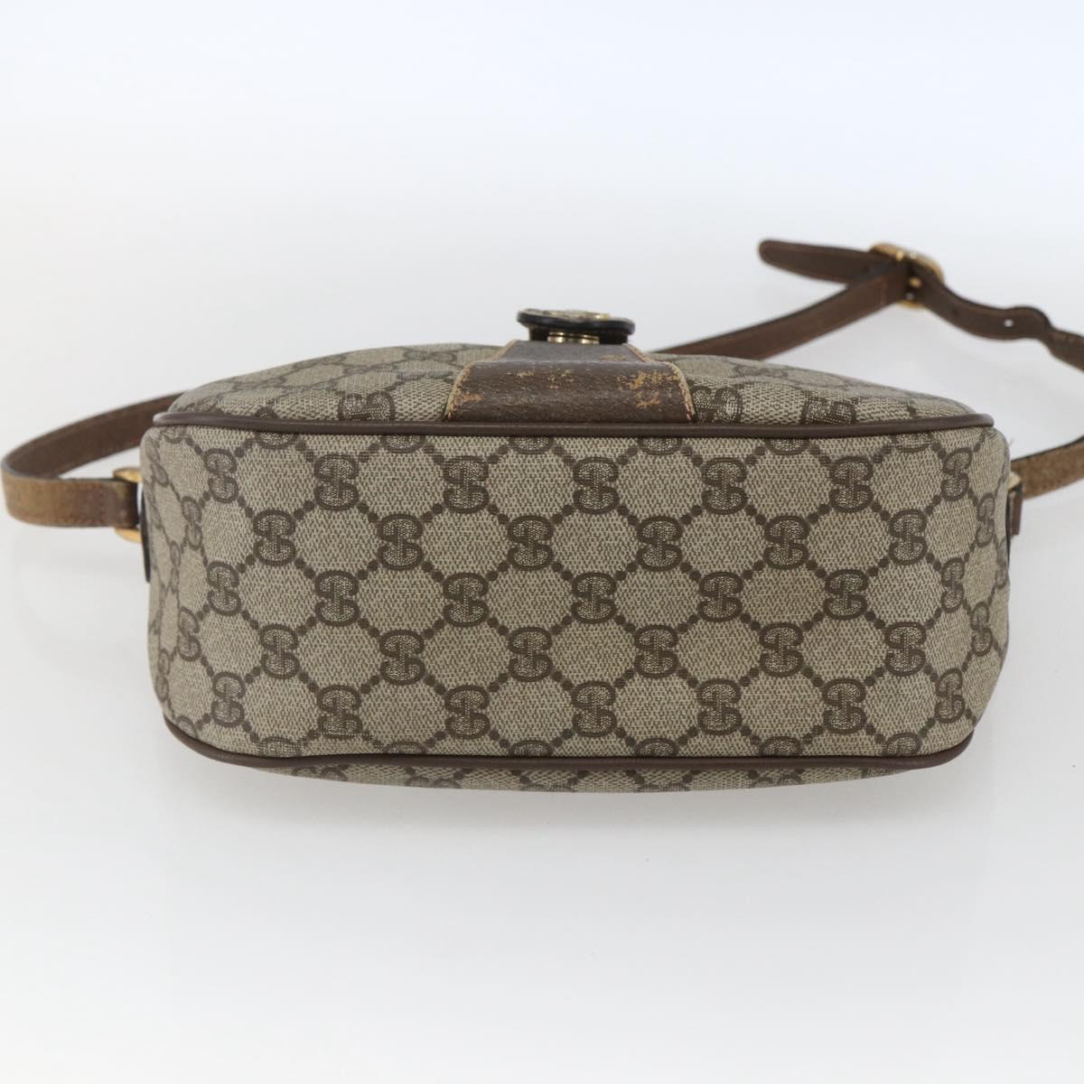 GUCCI GG Supreme Web Sherry Line Bag PVC Beige Gold Red 89 02 032 Auth mr1983