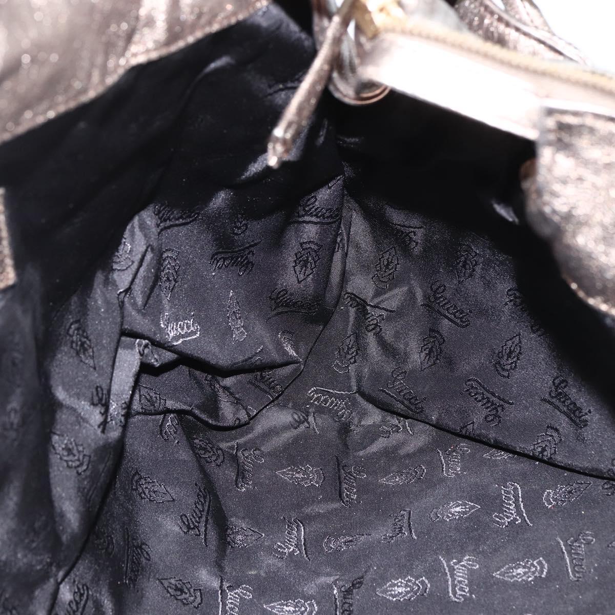 GUCCI Histeria Tote Bag Leather Silver Gold 197021 Auth mr1995
