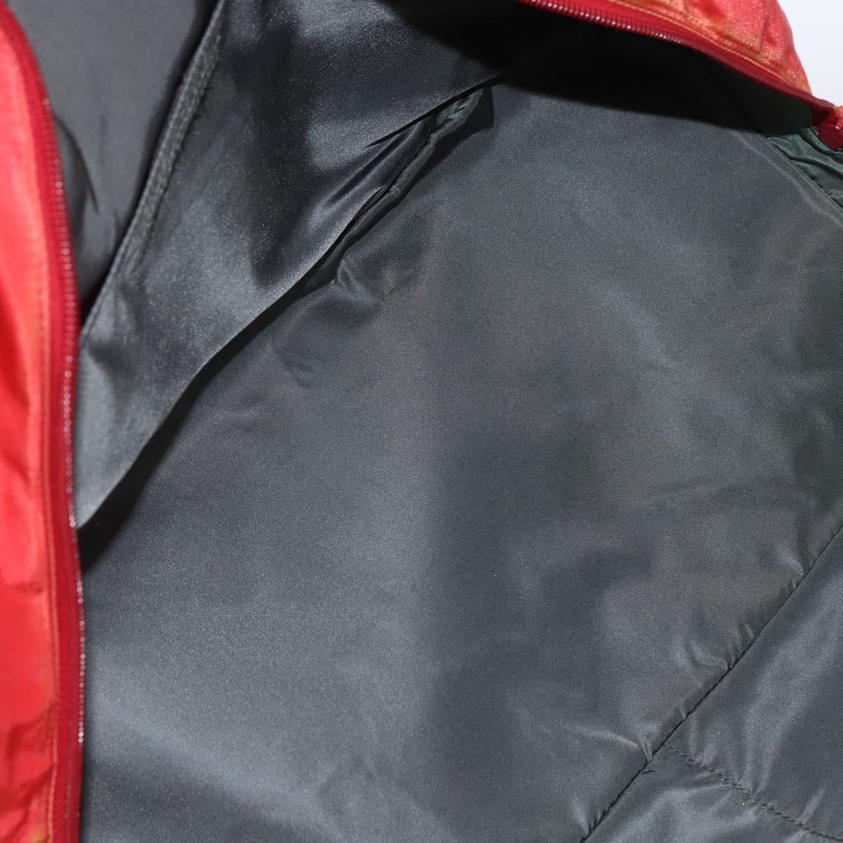 PRADA Boston Bag Nylon Red Silver Auth mr1998