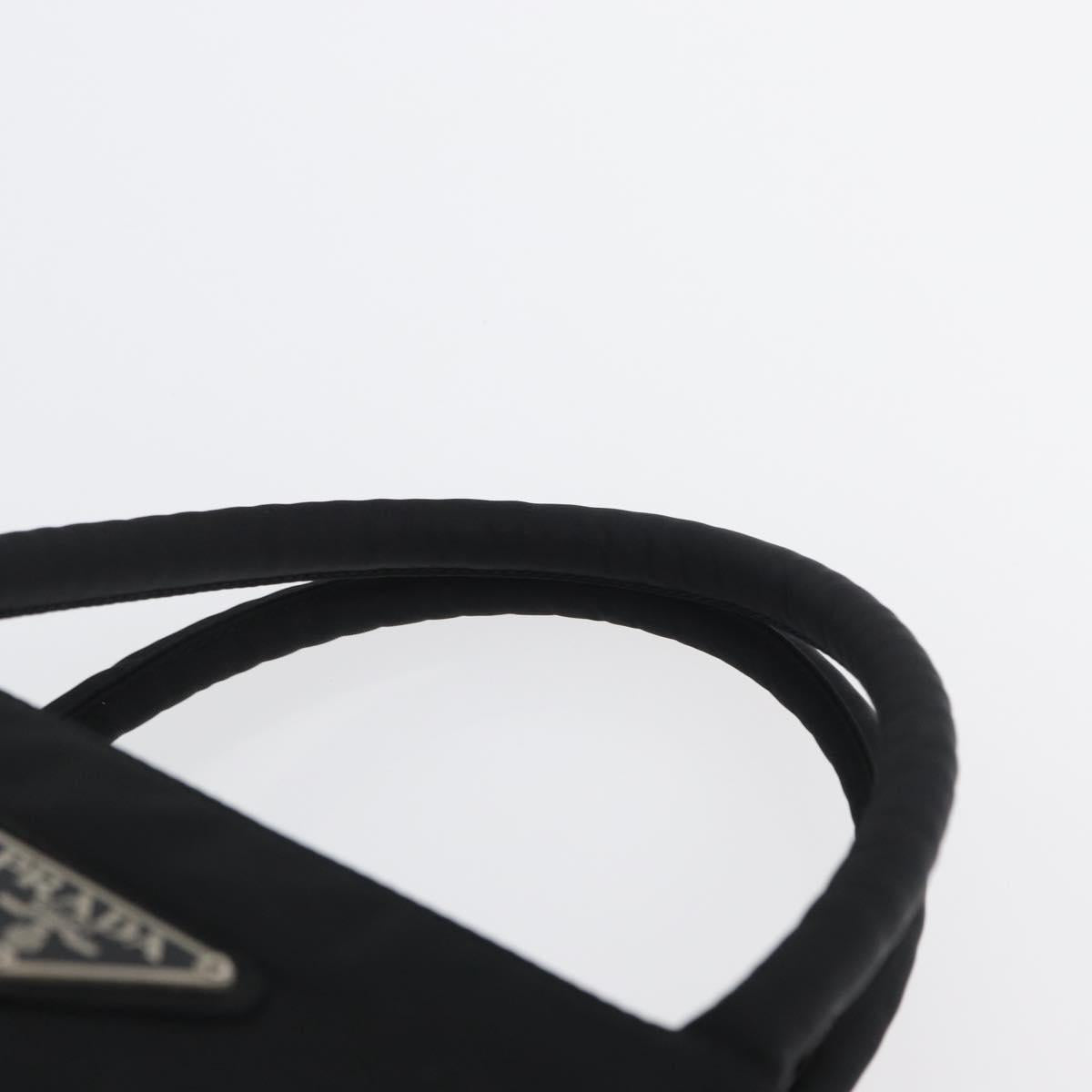 PRADA Hand Bag Nylon Black Silver Auth mr1999