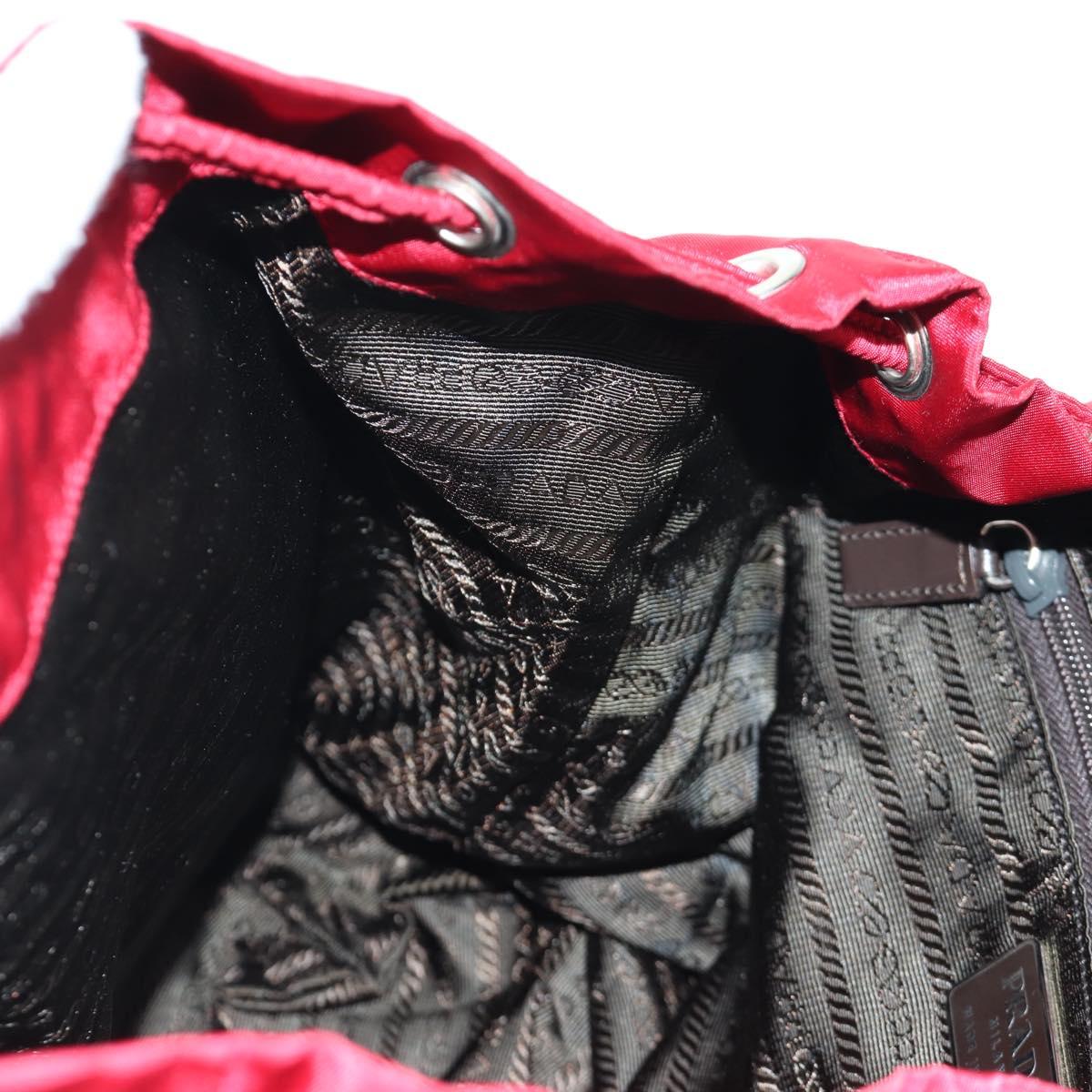 PRADA Backpack Nylon Red Silver Auth mr2001V