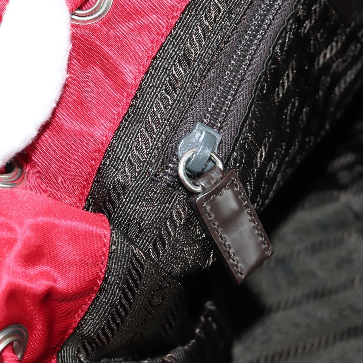 PRADA Backpack Nylon Red Silver Auth mr2001V