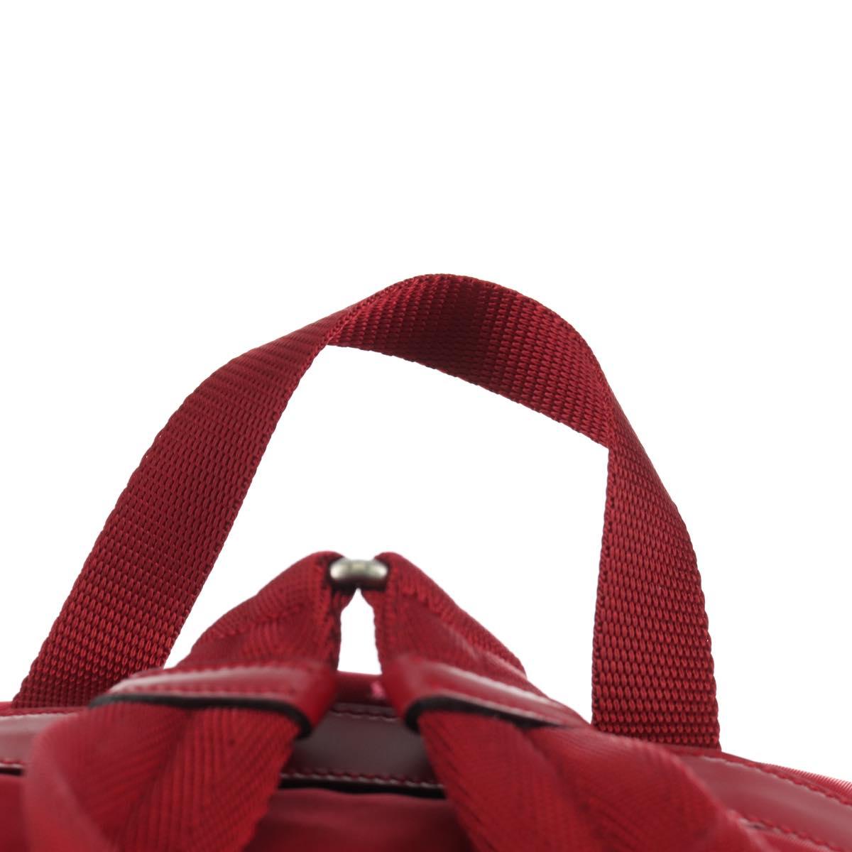 PRADA Backpack Nylon Red Silver Auth mr2001V