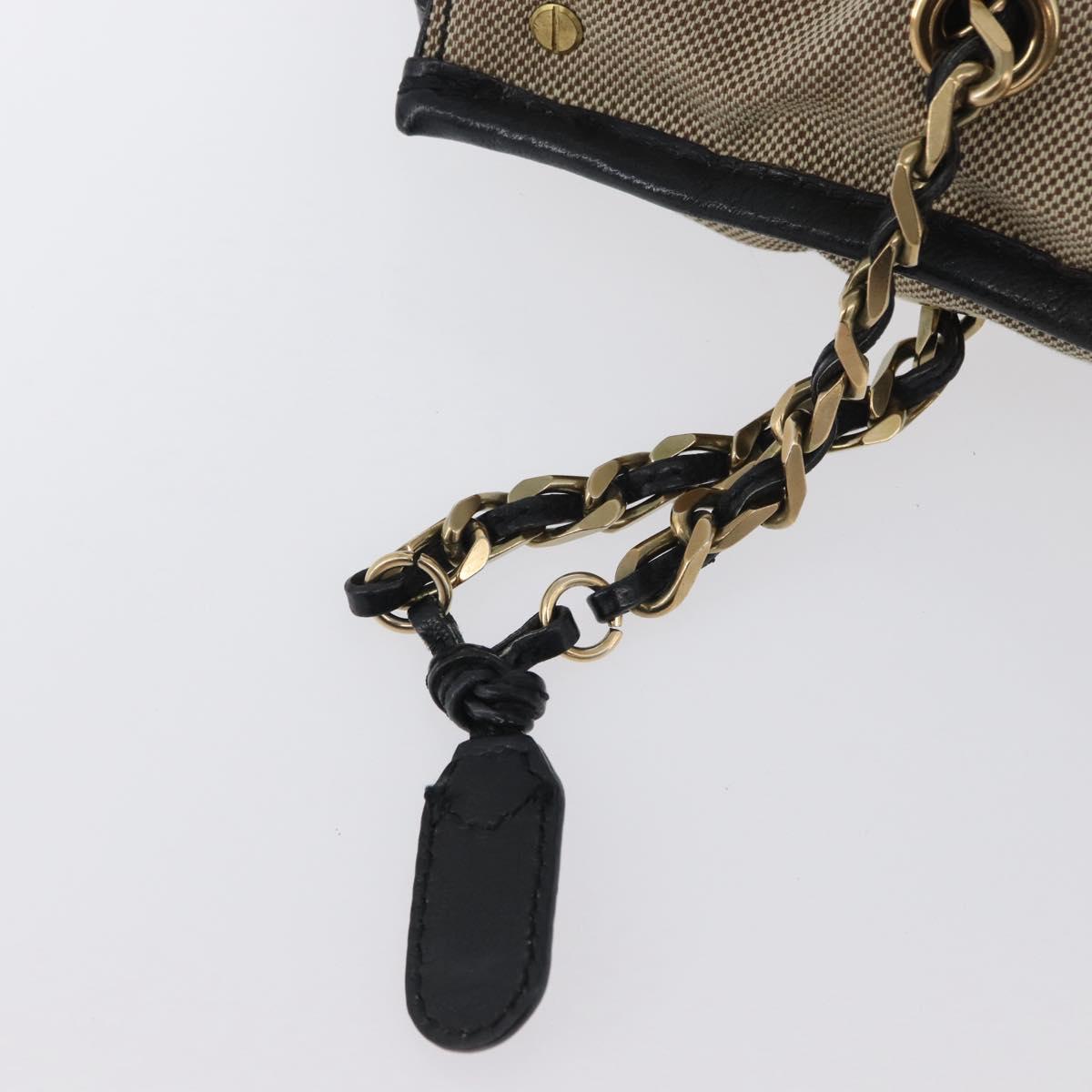 Chloe Shoulder Bag Canvas Beige Black Auth mr2002