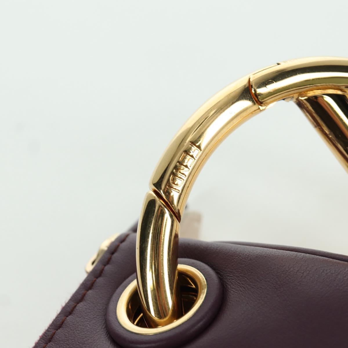 FENDI Triplet Clutch Bag Leather Multicolor Auth mr2004V