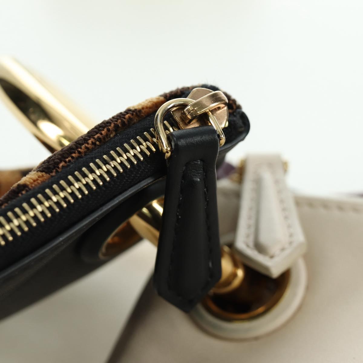 FENDI Triplet Clutch Bag Leather Multicolor Auth mr2004V