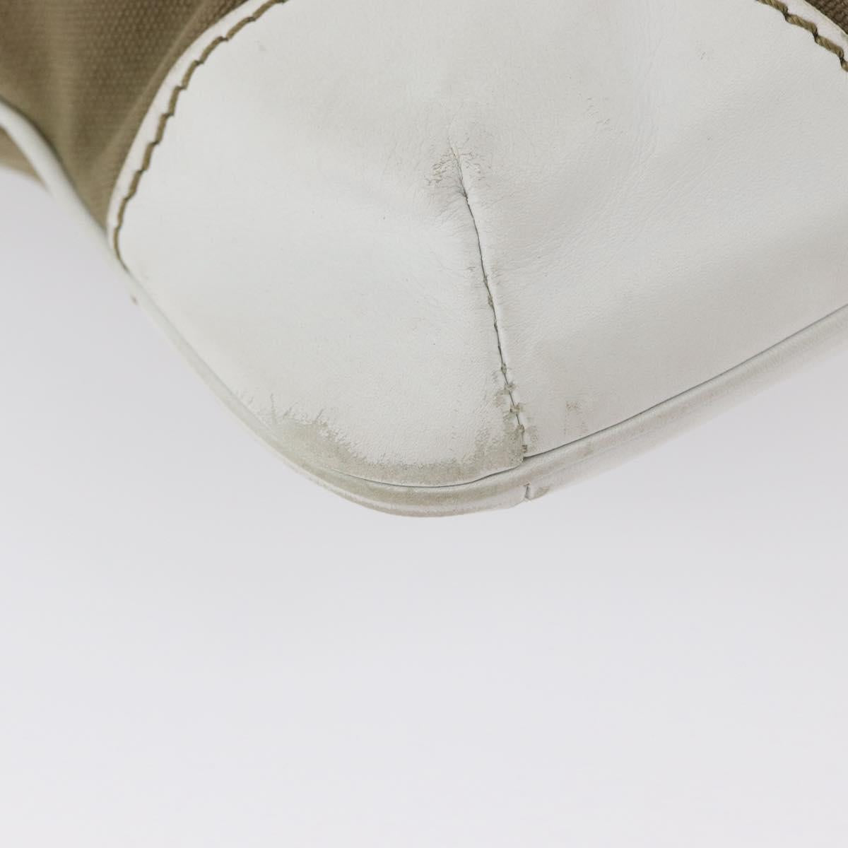 CHANEL Chain Tote Bag Canvas Beige Gold CC Auth mr2009