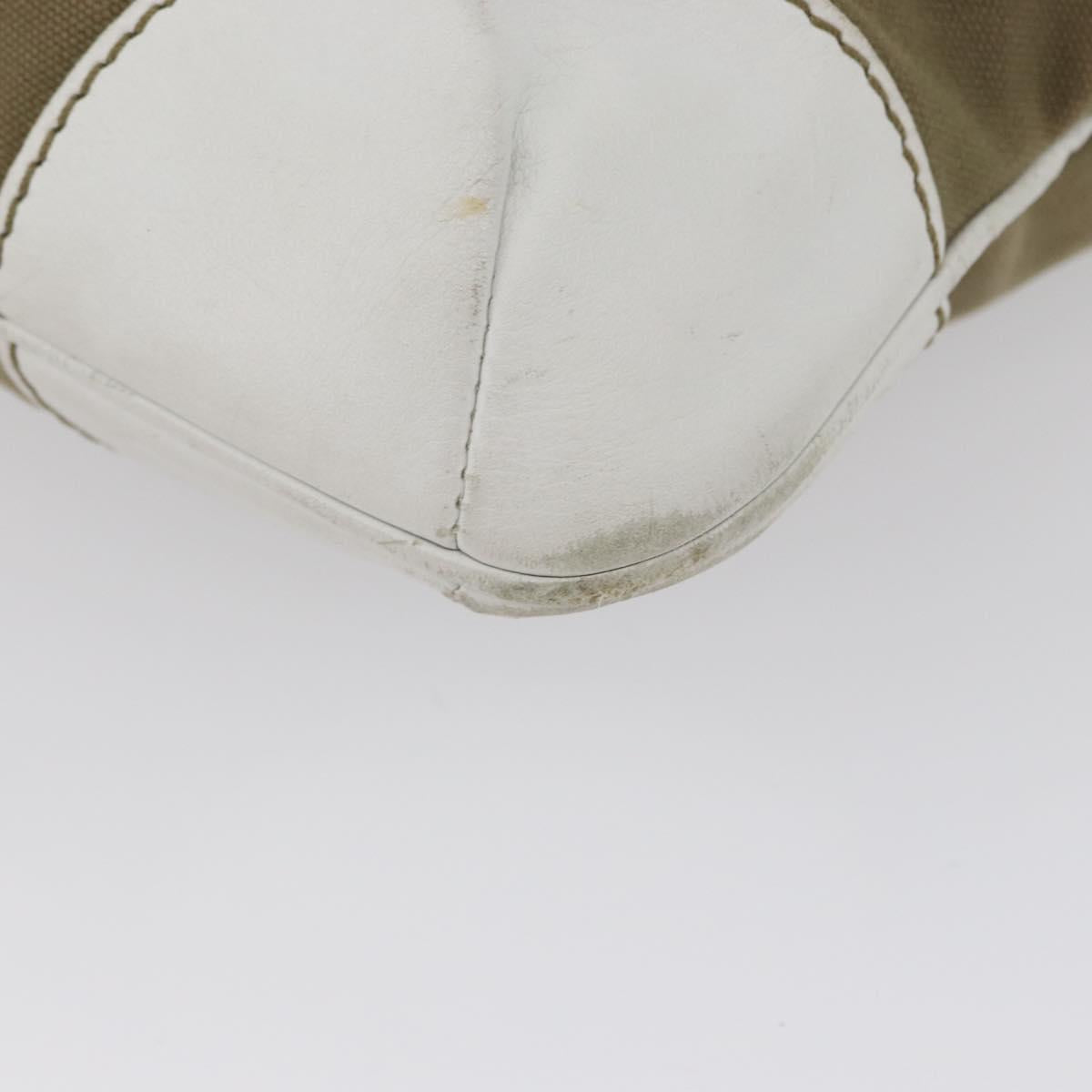 CHANEL Chain Tote Bag Canvas Beige Gold CC Auth mr2009