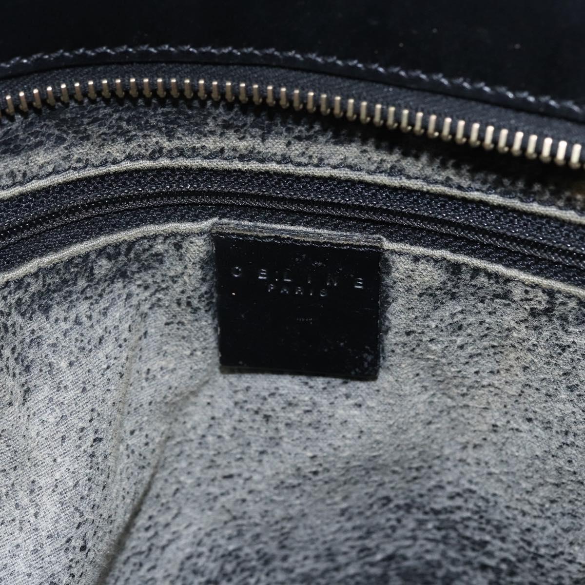 CELINE Macadam Canvas Tote Bag PVC Leather Black Gold Auth mr2013