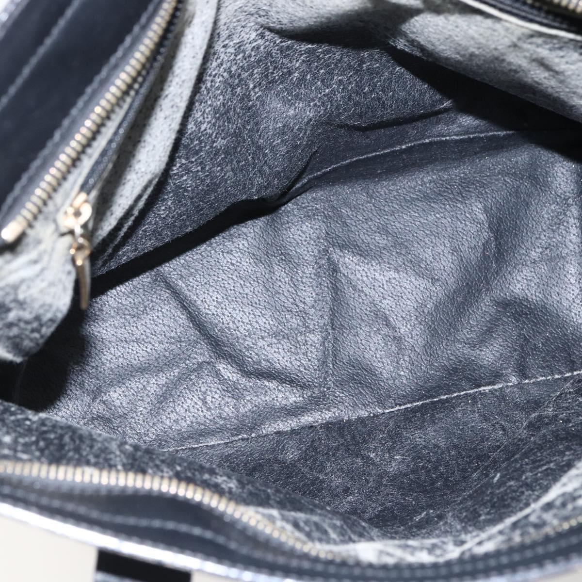 CELINE Macadam Canvas Tote Bag PVC Leather Black Gold Auth mr2013