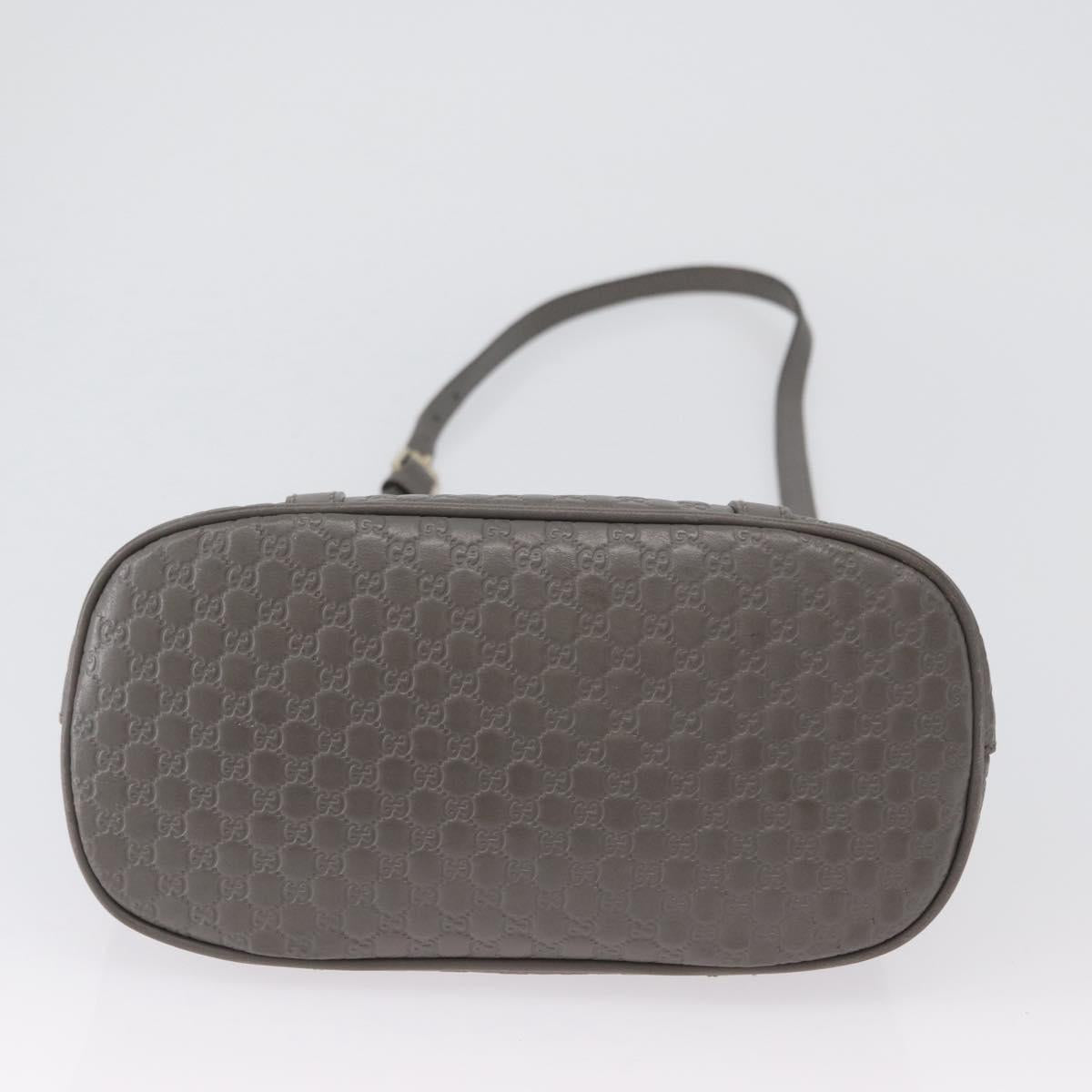 GUCCI Micro GG Canvas Guccissima Bag Leather 2way Gray Gold 449654 Auth mr2015