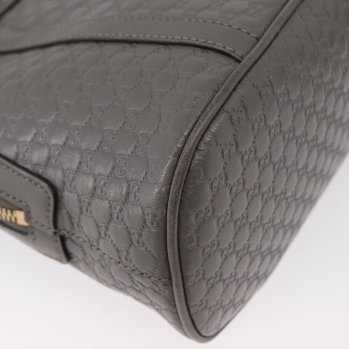 GUCCI Micro GG Canvas Guccissima Bag Leather 2way Gray Gold 449654 Auth mr2015