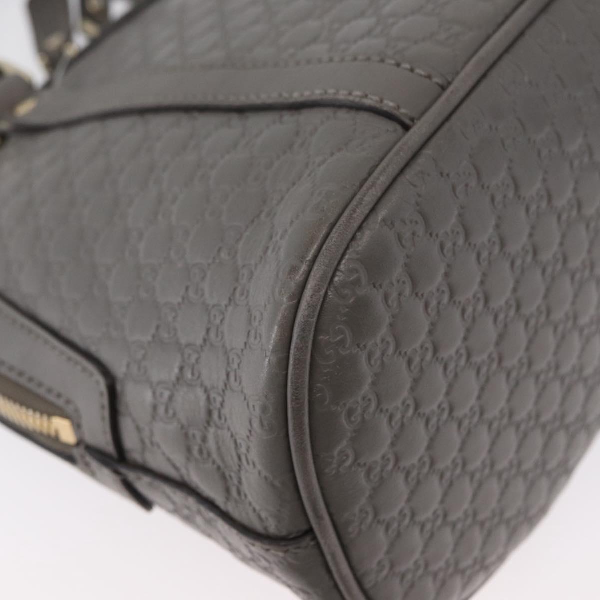 GUCCI Micro GG Canvas Guccissima Bag Leather 2way Gray Gold 449654 Auth mr2015