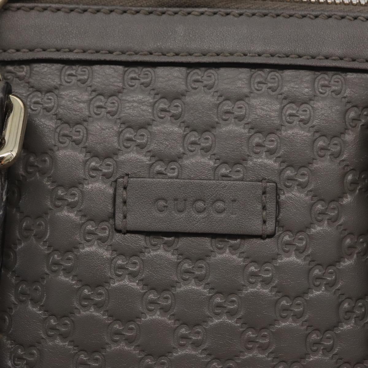 GUCCI Micro GG Canvas Guccissima Bag Leather 2way Gray Gold 449654 Auth mr2015