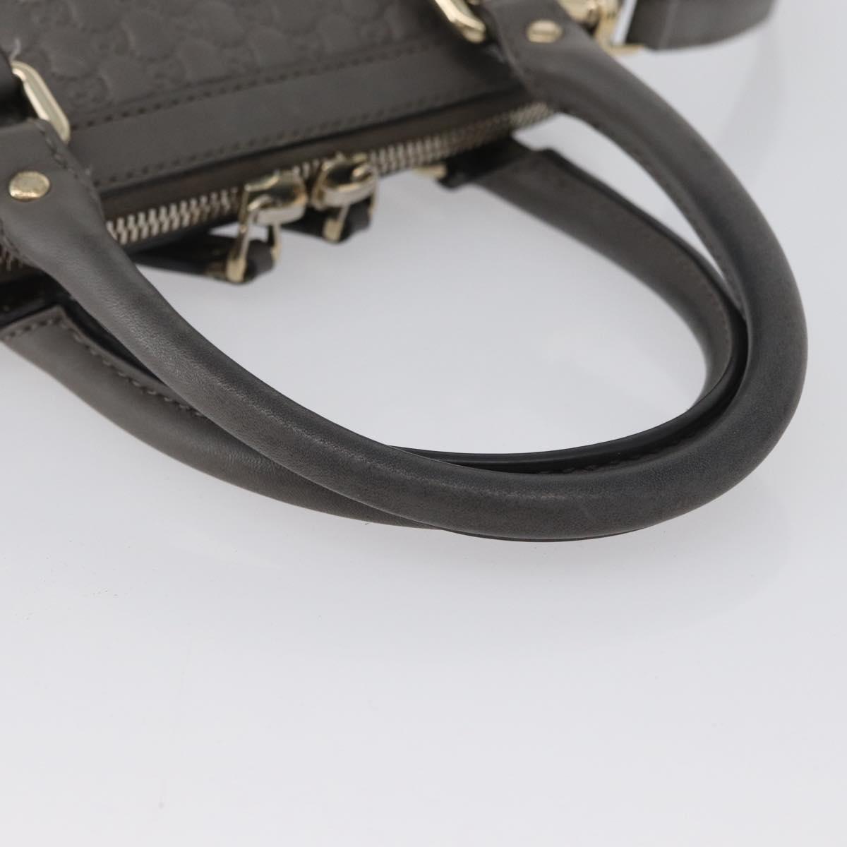 GUCCI Micro GG Canvas Guccissima Bag Leather 2way Gray Gold 449654 Auth mr2015