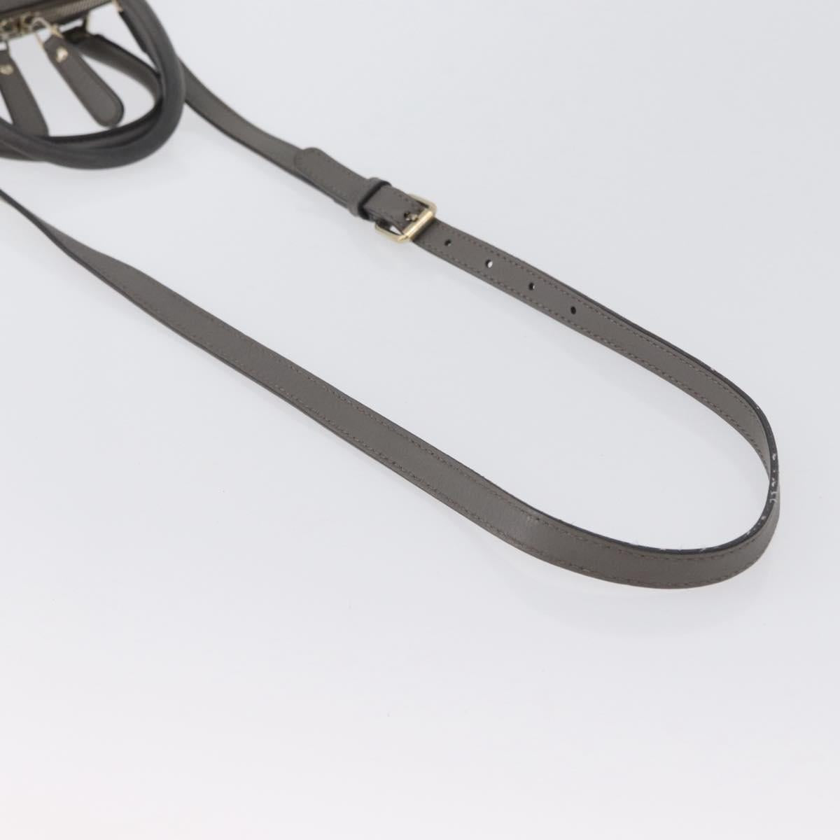 GUCCI Micro GG Canvas Guccissima Bag Leather 2way Gray Gold 449654 Auth mr2015