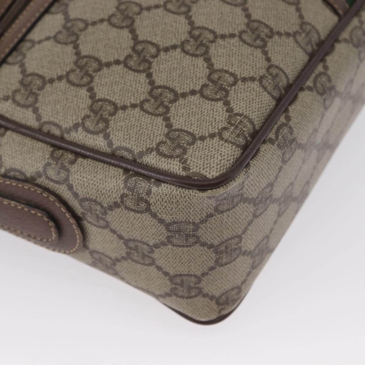 GUCCI GG Supreme Web Sherry Line Bag PVC Leather Beige 001 56 0942 Auth mr2019