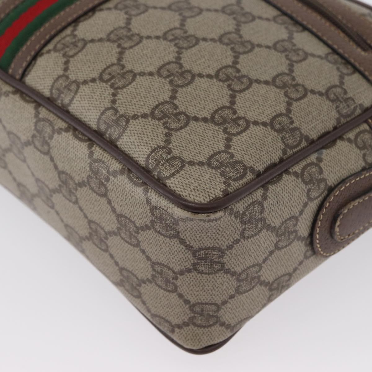 GUCCI GG Supreme Web Sherry Line Bag PVC Leather Beige 001 56 0942 Auth mr2019