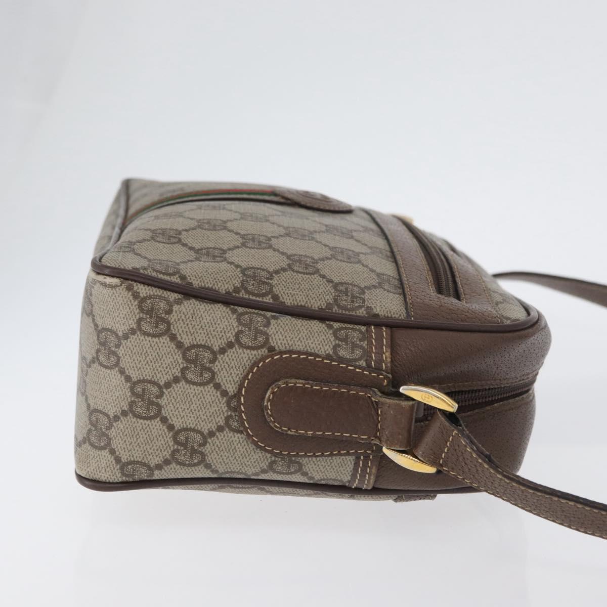 GUCCI GG Supreme Web Sherry Line Bag PVC Leather Beige 001 56 0942 Auth mr2019