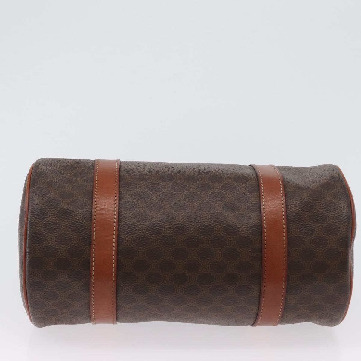 CELINE Macadam Canvas Hand Bag PVC Leather Brown Gold Auth mr2020