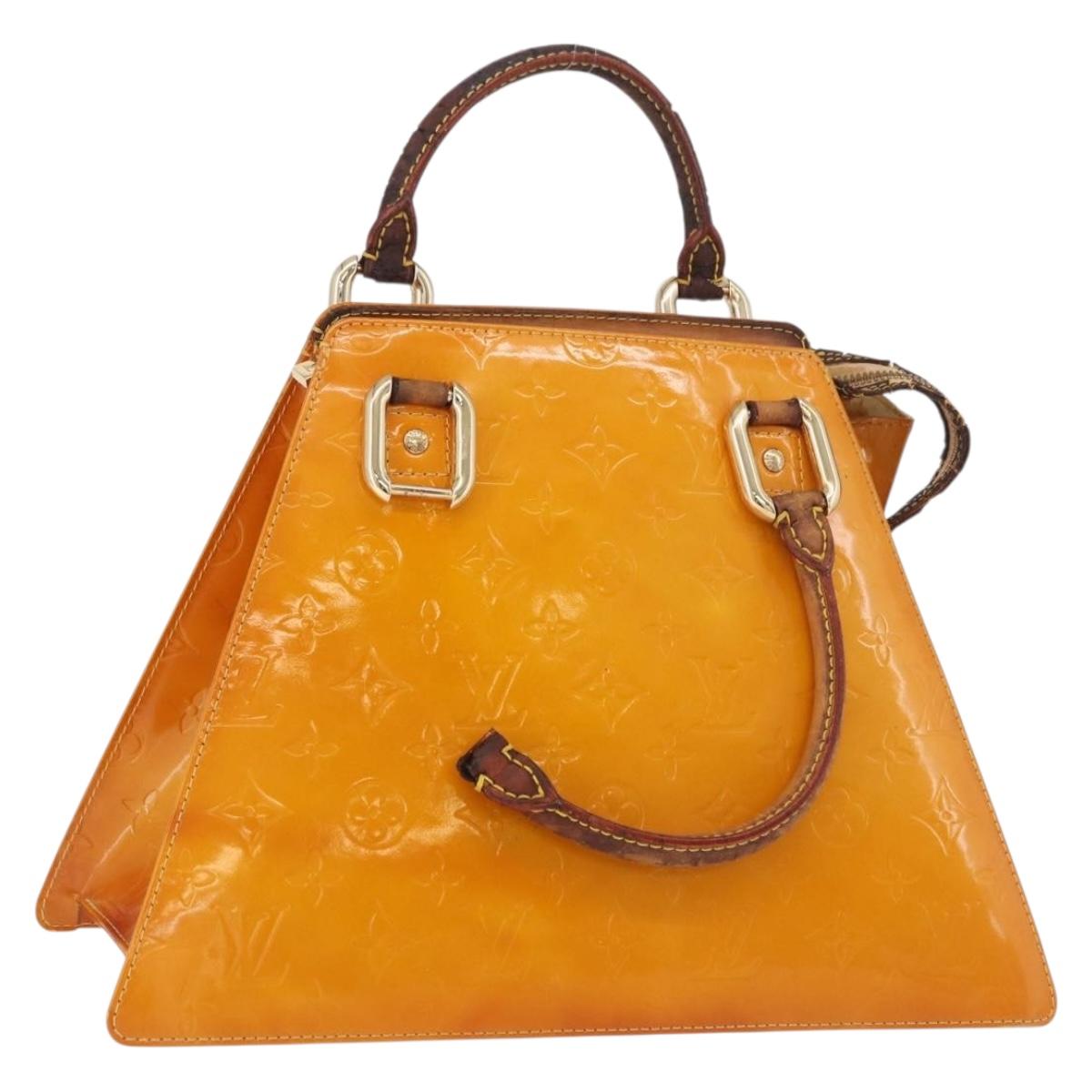 LOUIS VUITTON Monogram Vernis Forsyth Hand Bag Jaune M91112 LV Auth mr2024