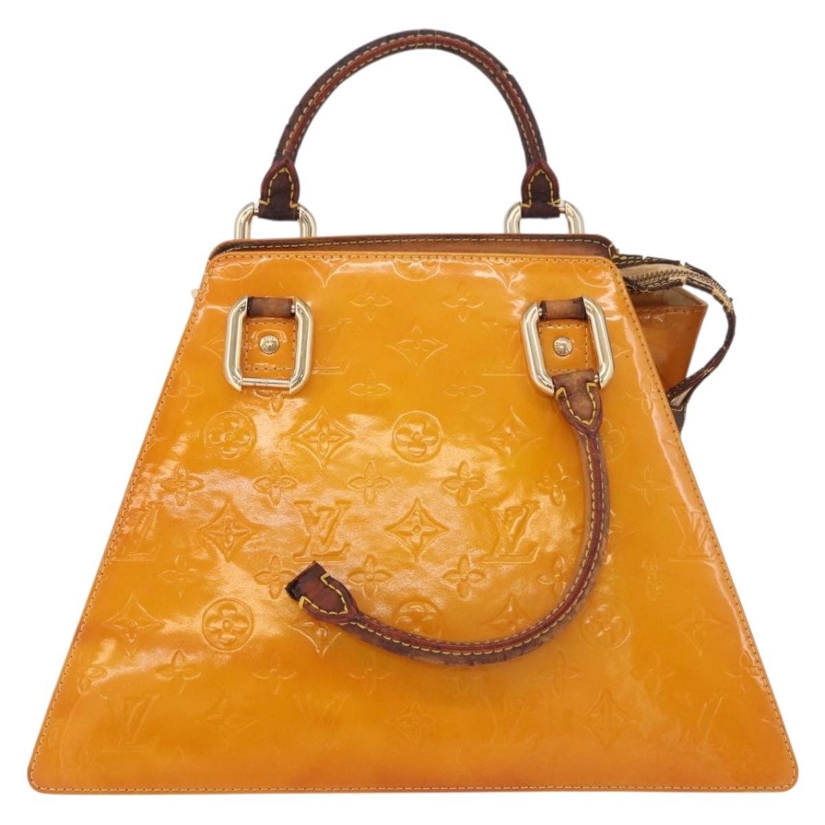 LOUIS VUITTON Monogram Vernis Forsyth Hand Bag Jaune M91112 LV Auth mr2024