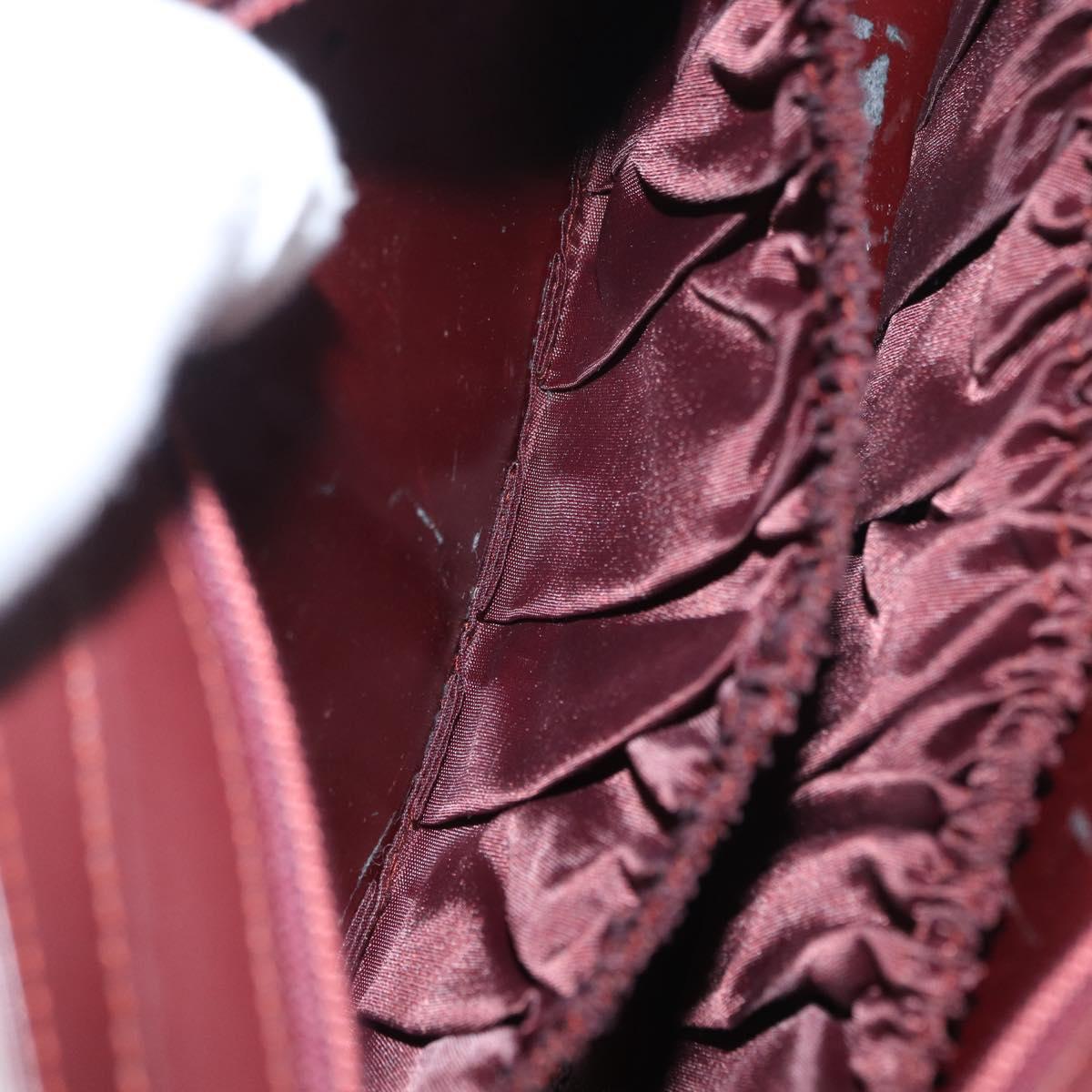 CARTIER Must Line Clutch Bag Leather Bordeaux Gold Auth mr2026