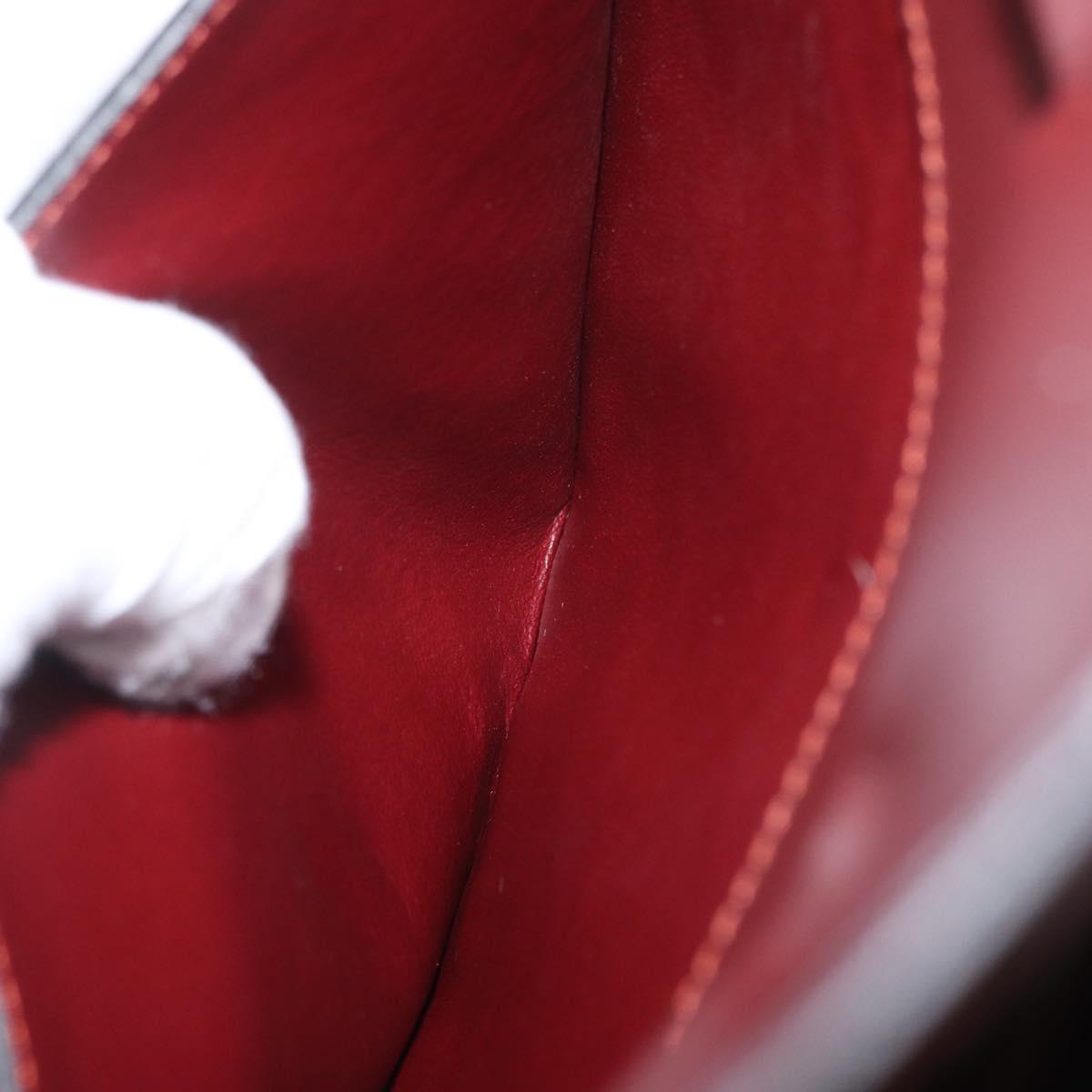 CARTIER Must Line Clutch Bag Leather Bordeaux Gold Auth mr2026