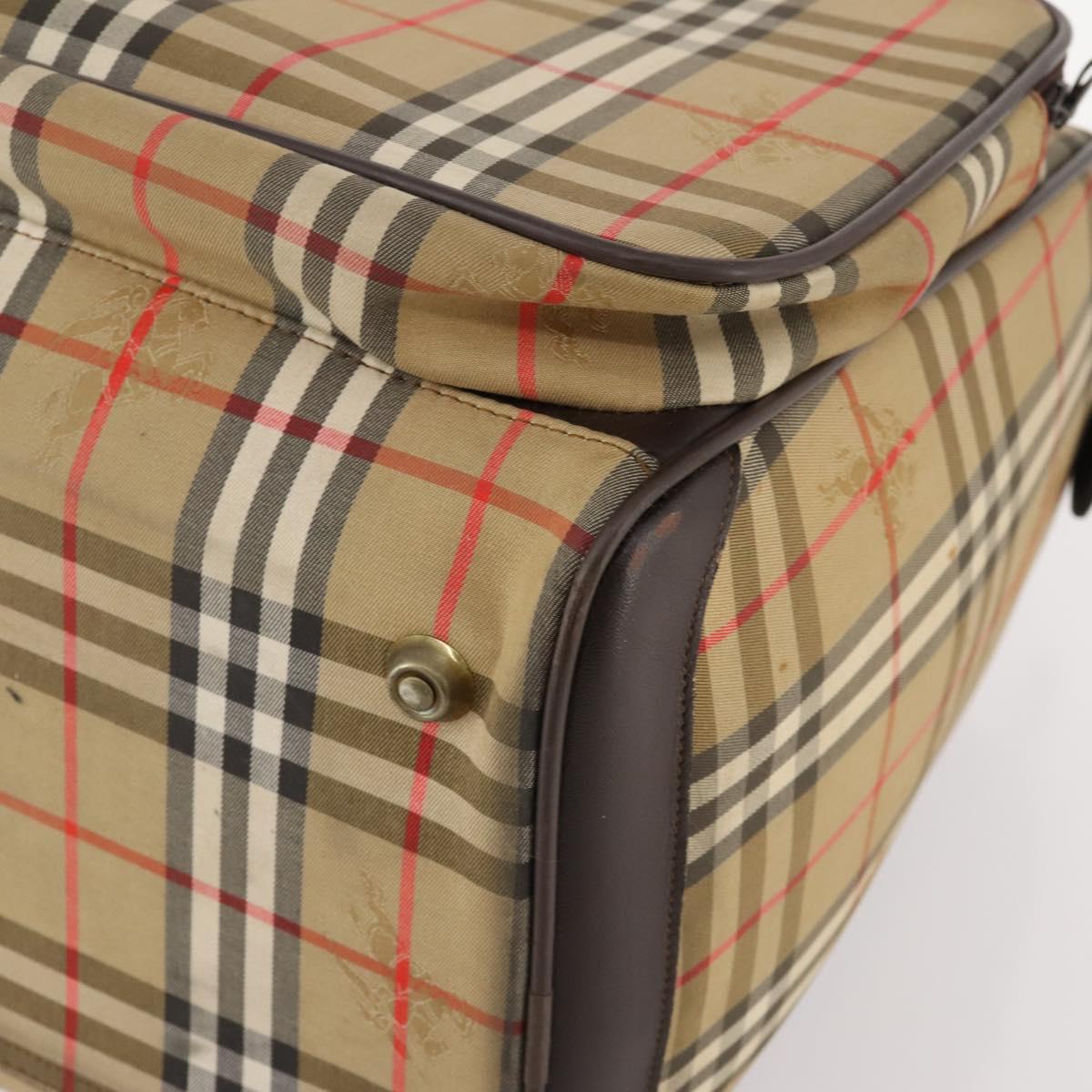 Burberrys Nova Check Boston Bag Canvas Brown Auth mr2028