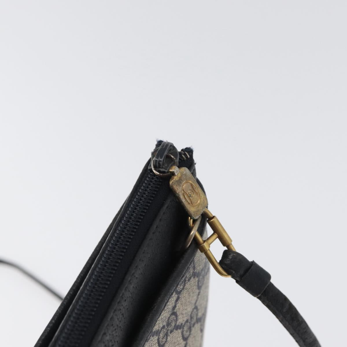 GUCCI GG Supreme Sherry Line Shoulder Bag PVC Navy Gold 904 02 026 Auth mr2029
