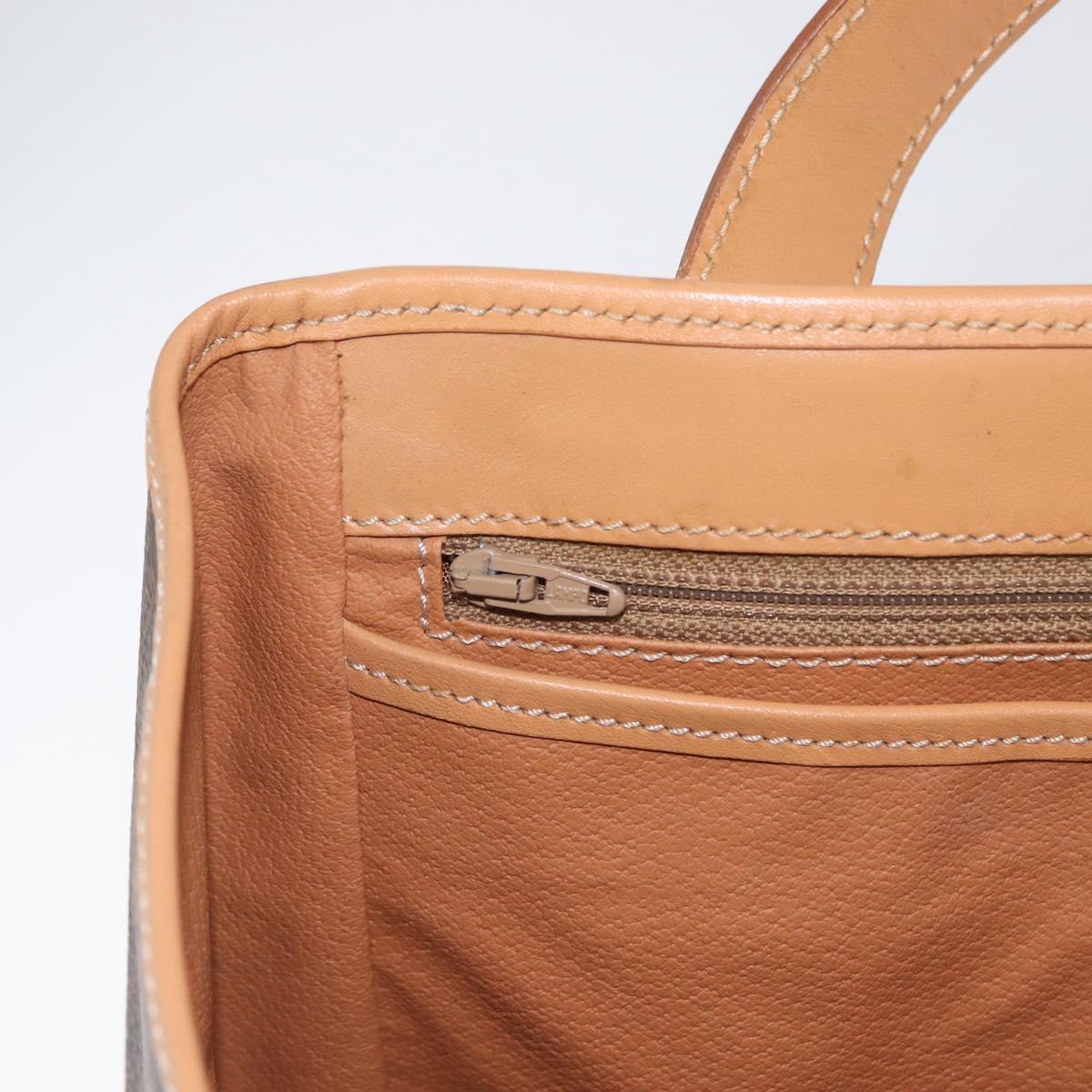 CELINE Macadam Canvas Tote Bag PVC Leather Brown Gold Auth mr2036