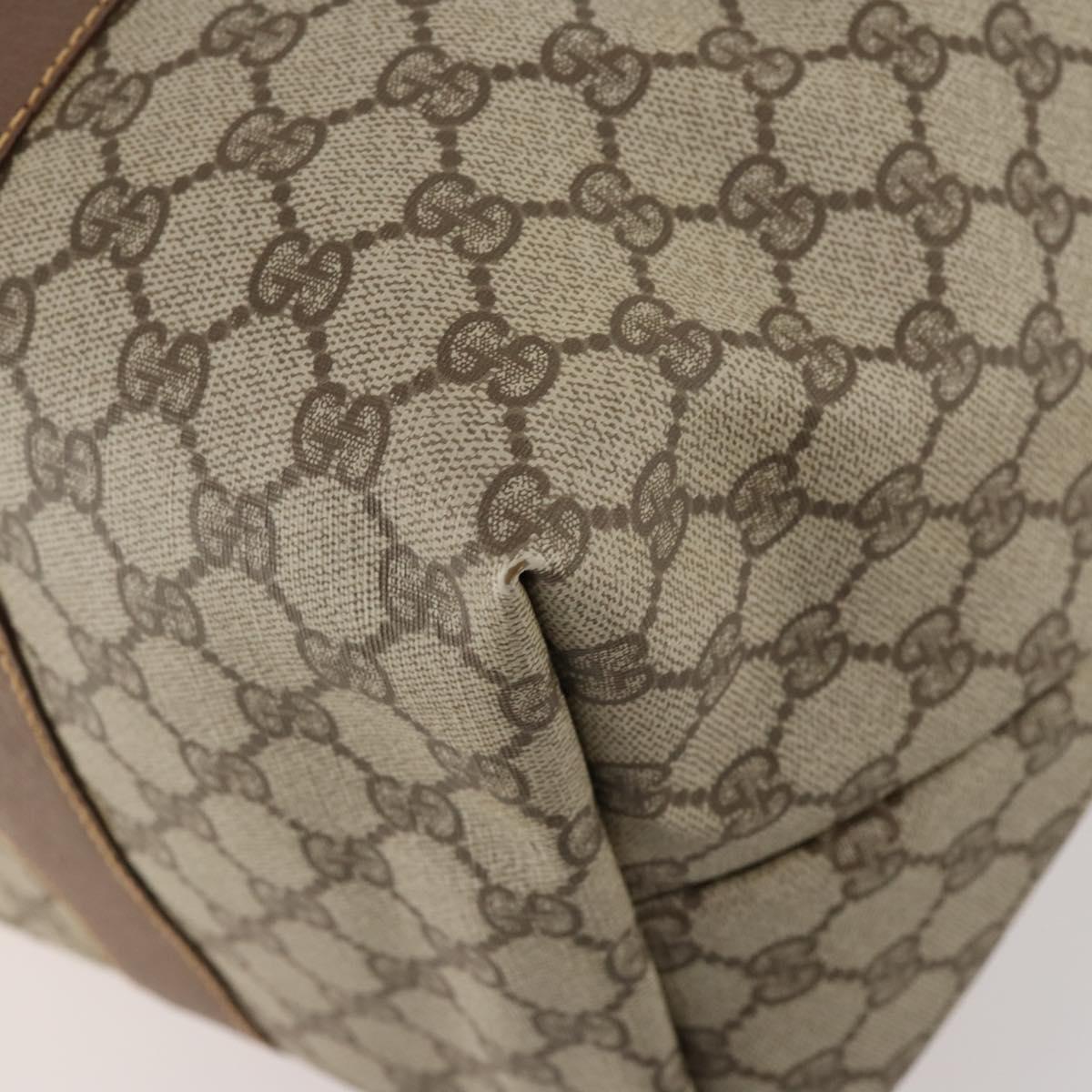 GUCCI GG Supreme Boston Bag PVC Beige Gold 012 1095 6080 Auth mr2046