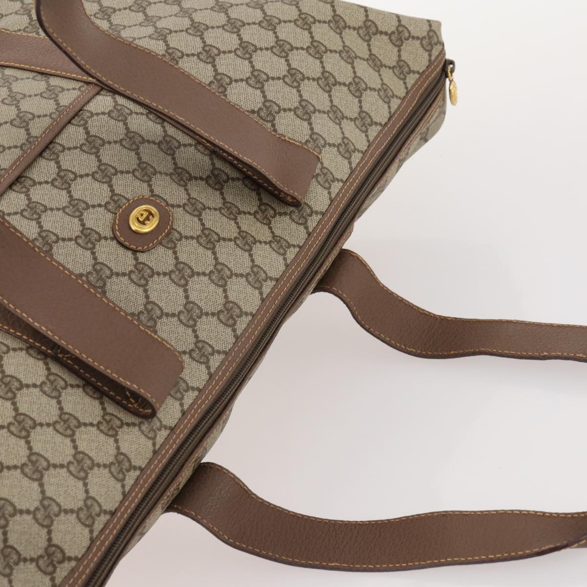 GUCCI GG Supreme Boston Bag PVC Beige Gold 012 1095 6080 Auth mr2046