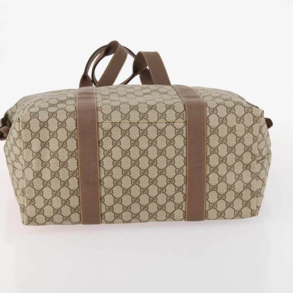 GUCCI GG Supreme Boston Bag PVC Beige Gold 012 1095 6080 Auth mr2046