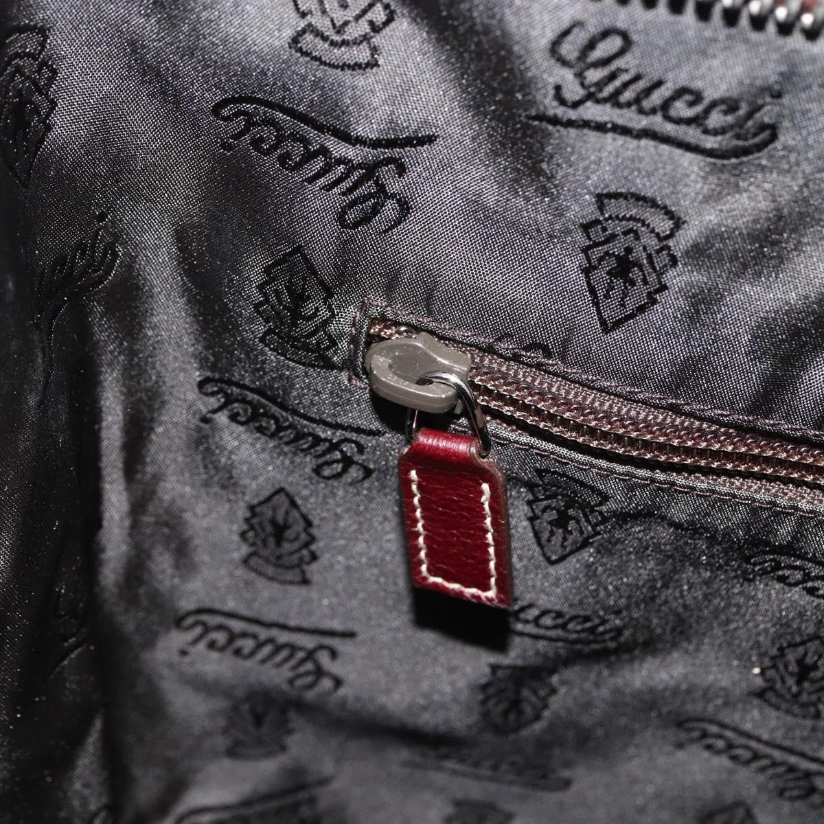 GUCCI Shoulder Bag Leather Bordeaux Silver 189678 Auth mr2047
