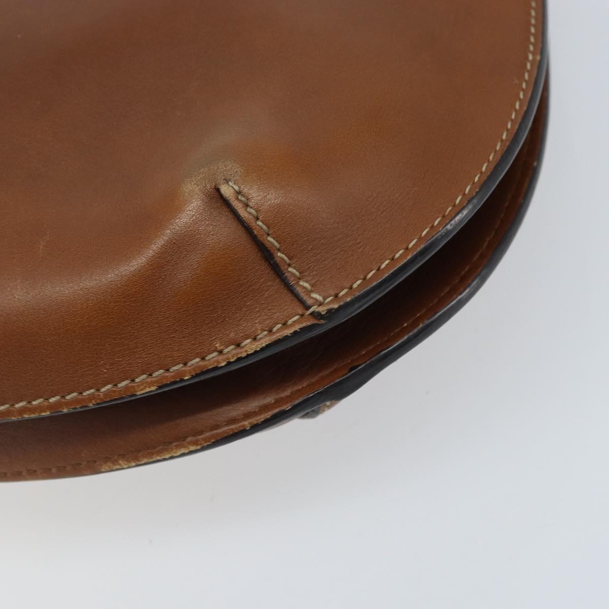 GUCCI Shoulder Bag Leather Brown Gold 409154 Auth mr2049