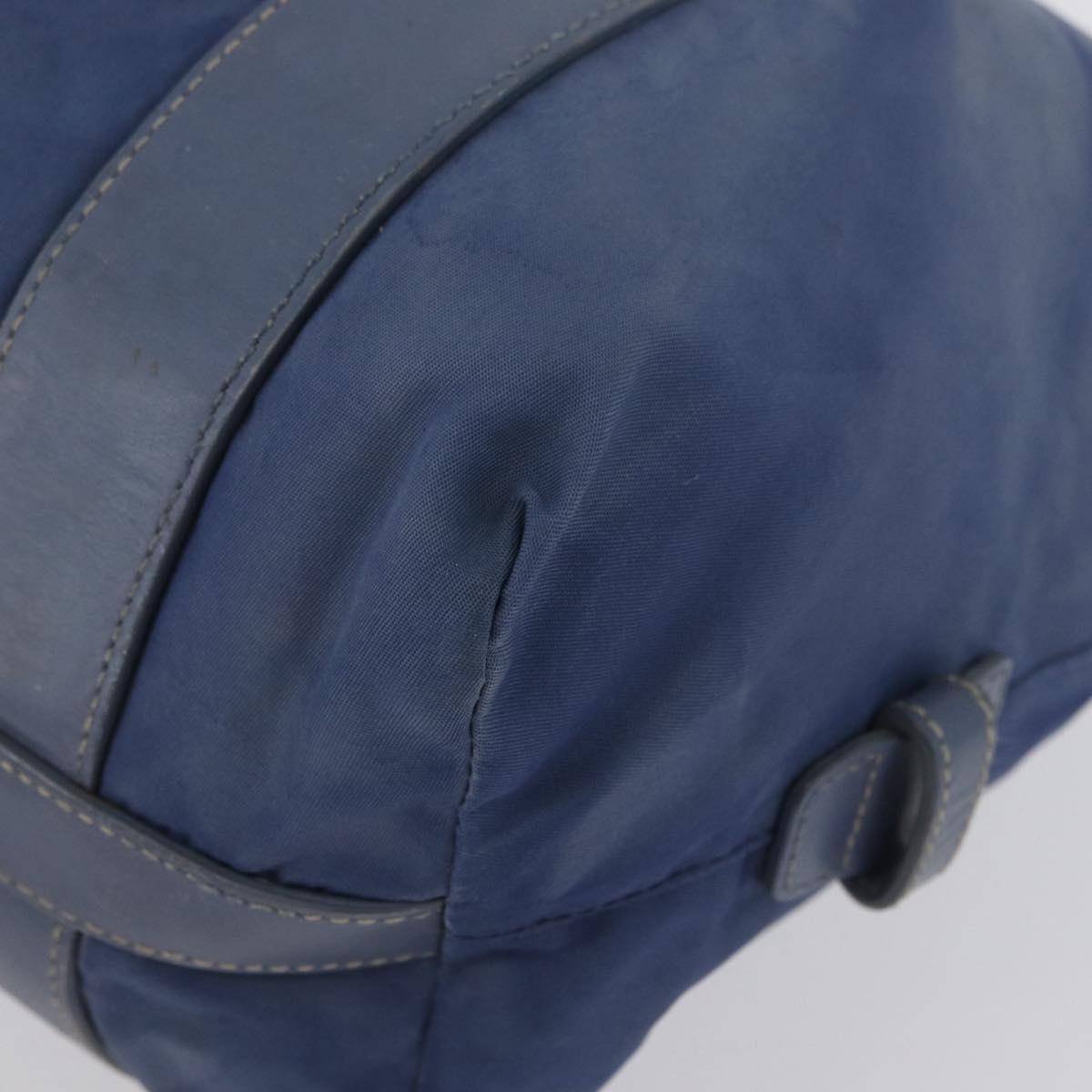 PRADA Hand Bag Nylon Blue Silver Auth mr2051