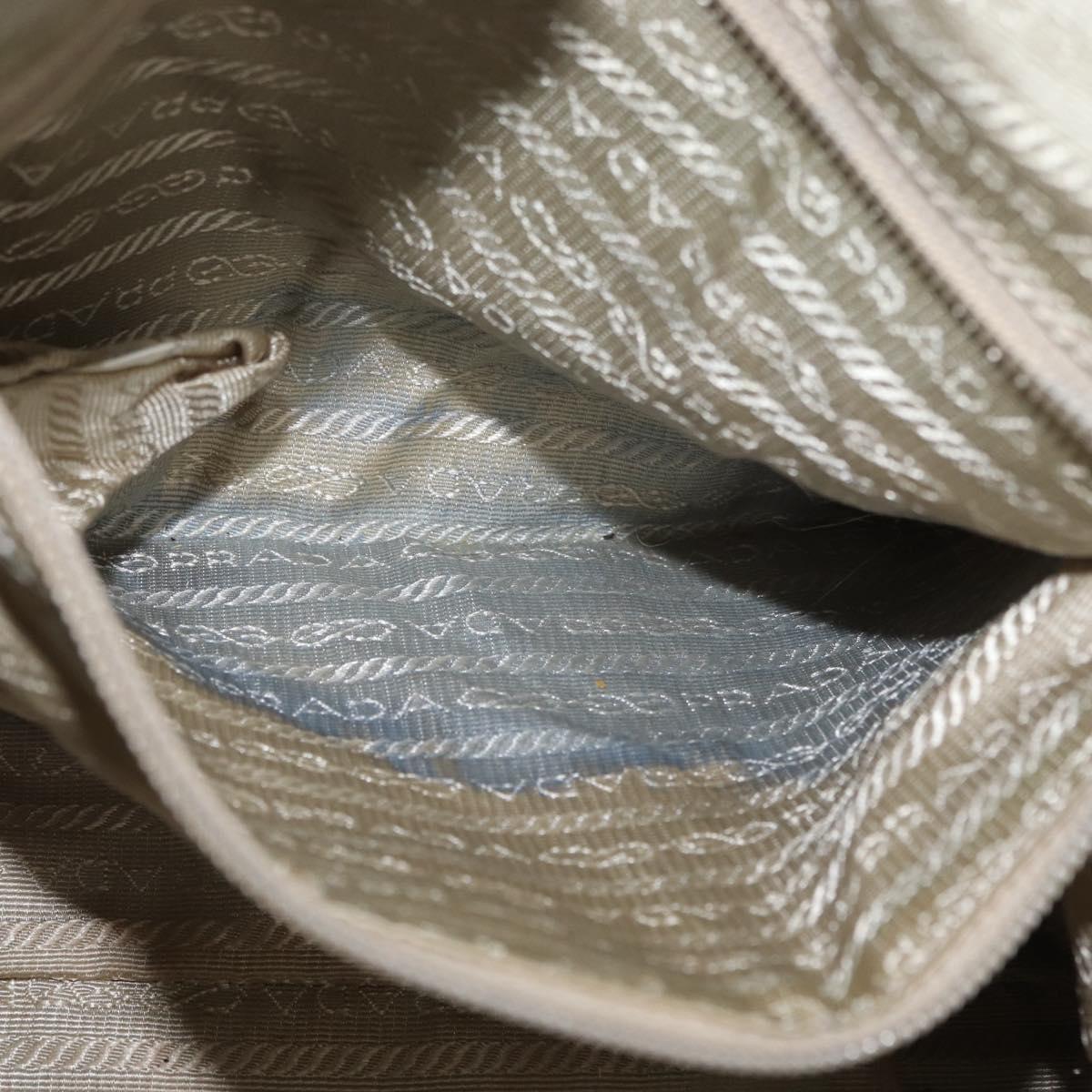 PRADA Hand Bag Nylon Blue Silver Auth mr2051