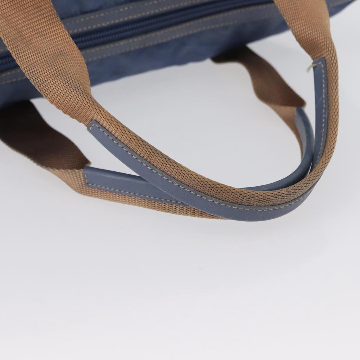 PRADA Hand Bag Nylon Blue Silver Auth mr2051