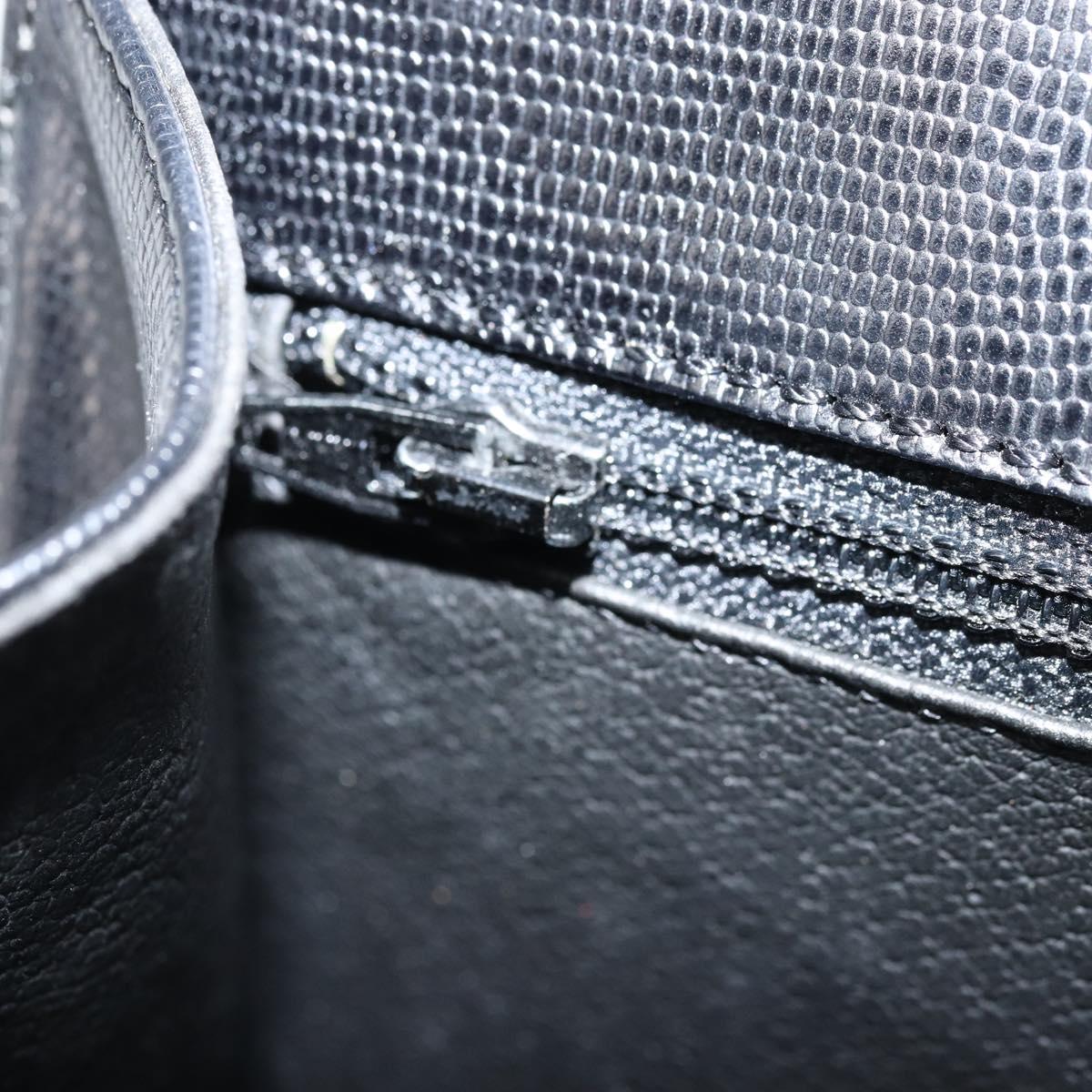 CELINE Hand Bag Leather 2way Black Gold Auth mr2055