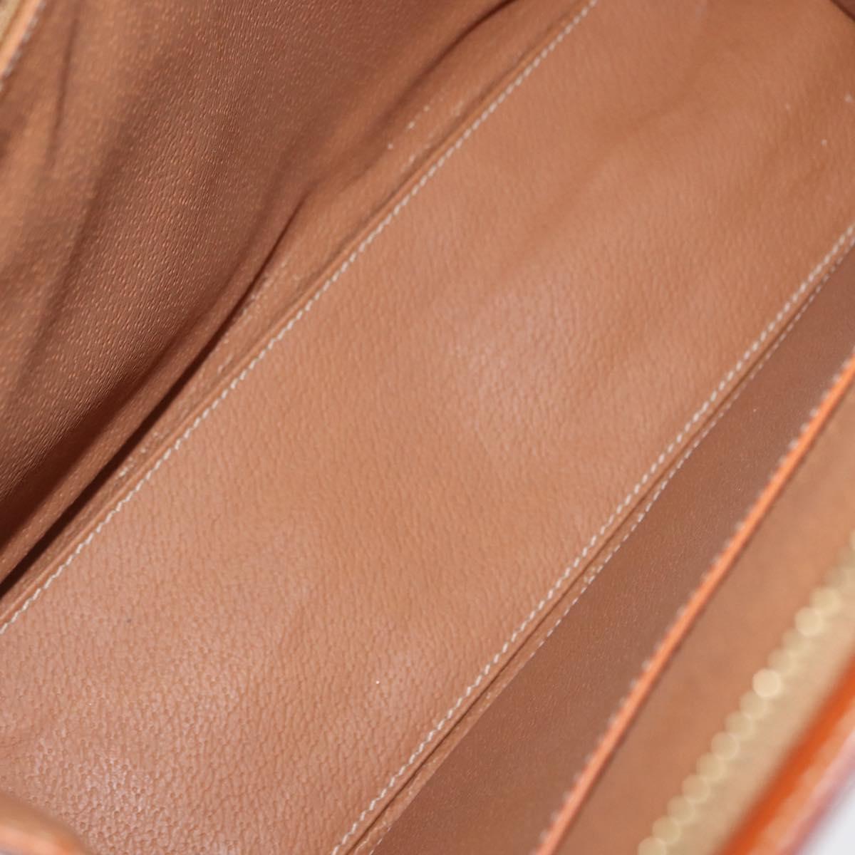 CELINE Macadam Canvas Hand Bag PVC Leather Brown Gold Auth mr2058