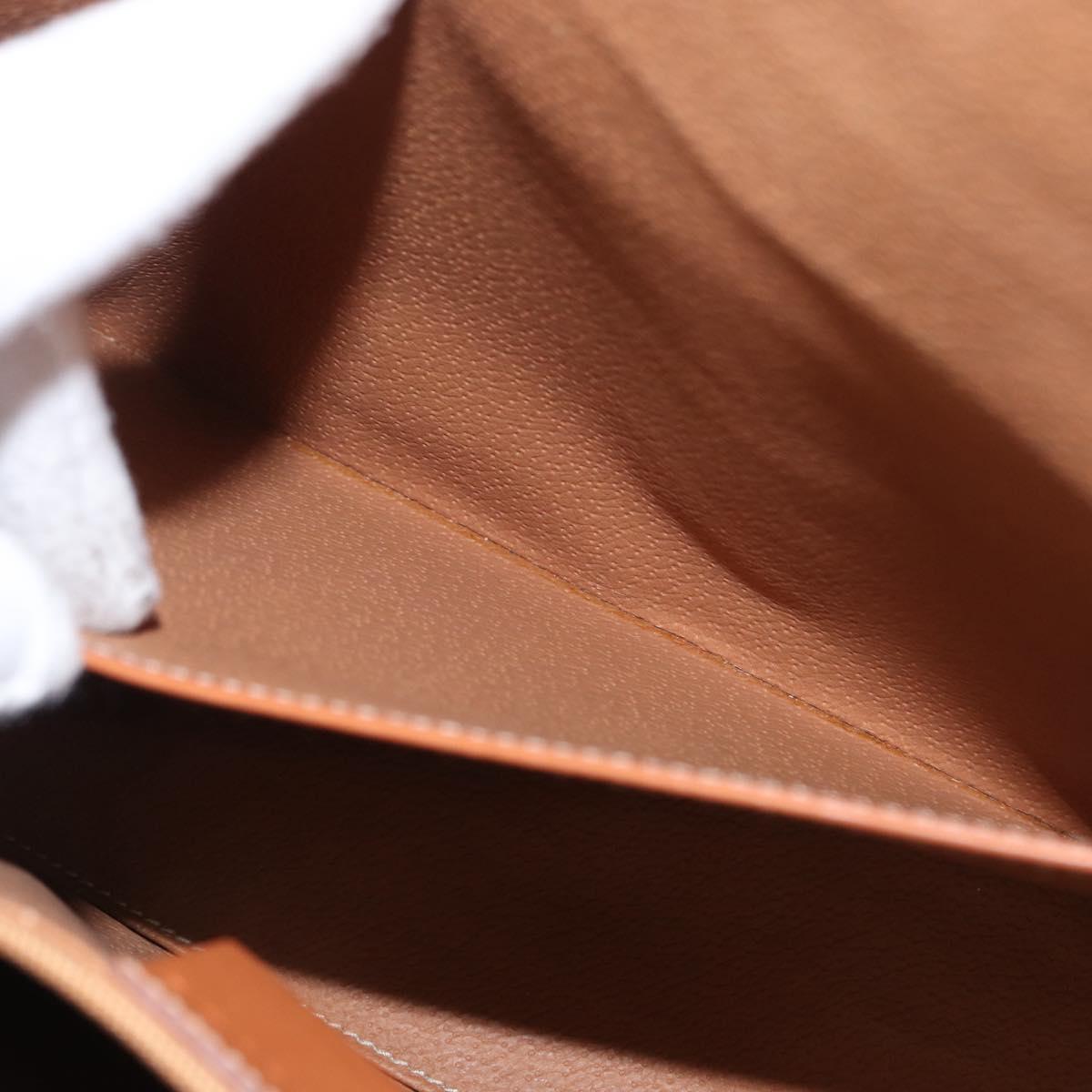 CELINE Macadam Canvas Hand Bag PVC Leather Brown Gold Auth mr2058