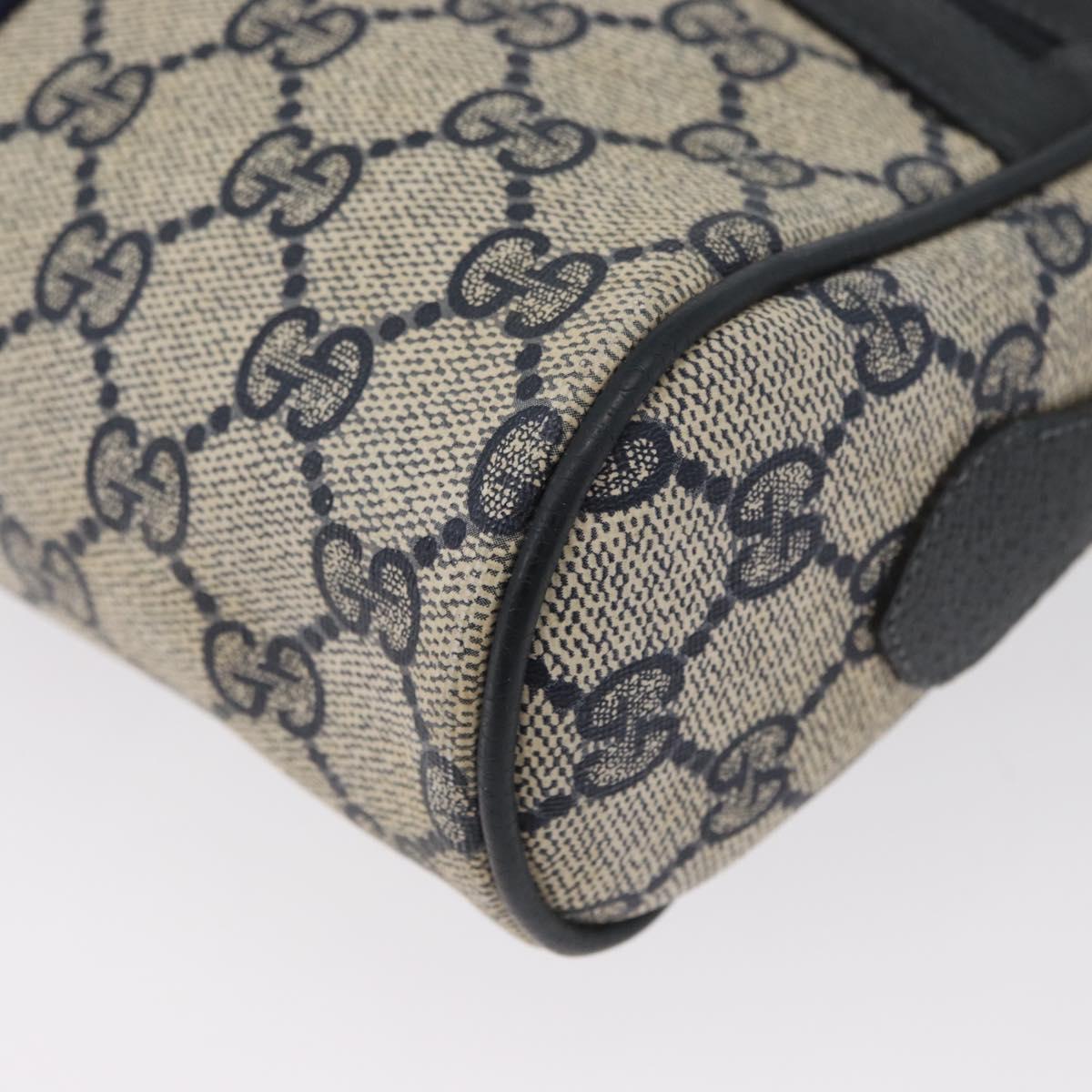 GUCCI GG Supreme Sherry Line Shoulder Bag PVC Navy Gold 120 02 004 Auth mr2064