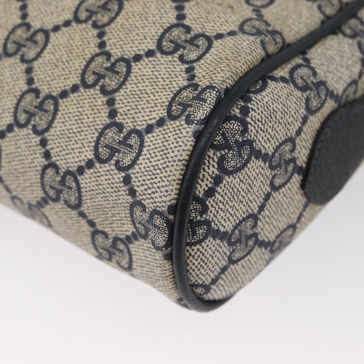 GUCCI GG Supreme Sherry Line Shoulder Bag PVC Navy Gold 120 02 004 Auth mr2064