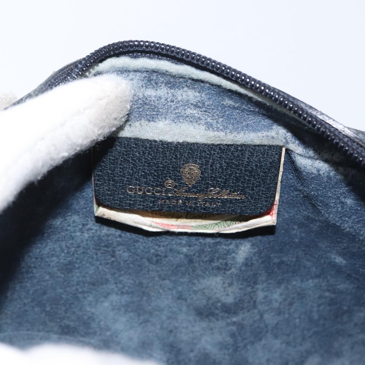 GUCCI GG Supreme Sherry Line Shoulder Bag PVC Navy Gold 120 02 004 Auth mr2064