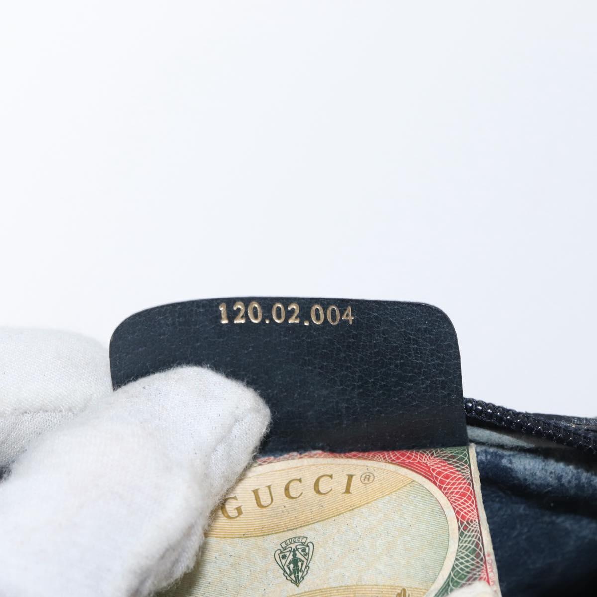 GUCCI GG Supreme Sherry Line Shoulder Bag PVC Navy Gold 120 02 004 Auth mr2064