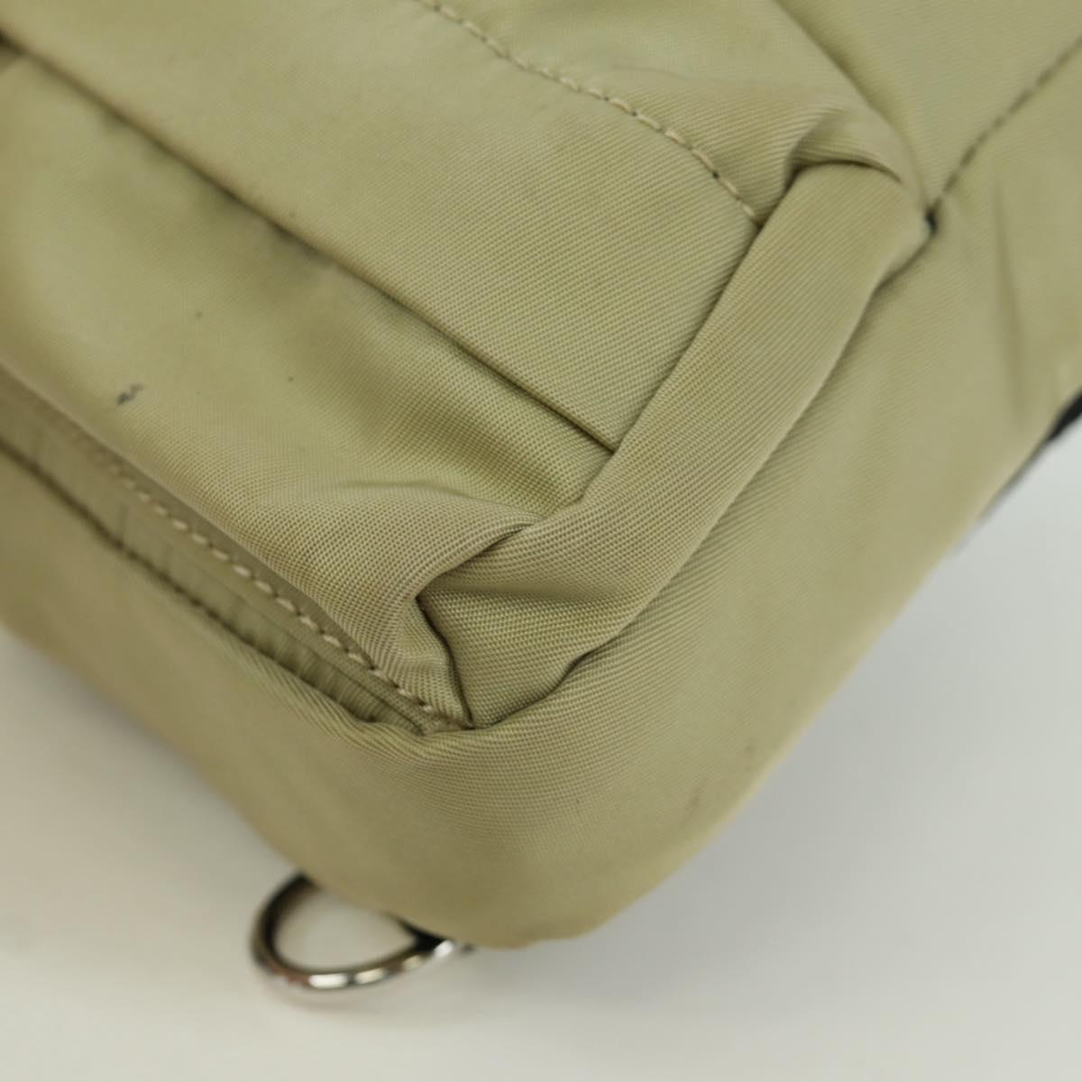 FENDI Fendines Shoulder Bag Nylon Green Silver Auth mr2067V