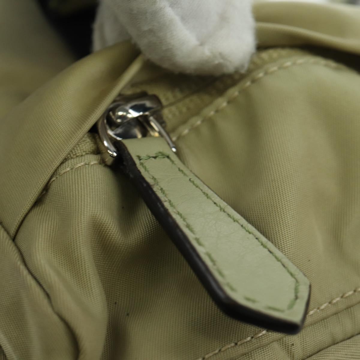 FENDI Fendines Shoulder Bag Nylon Green Silver Auth mr2067V