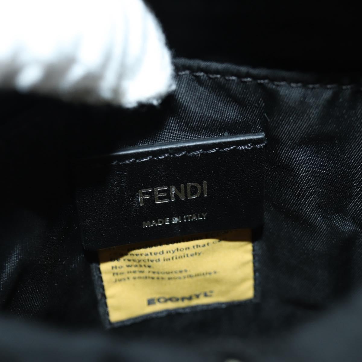 FENDI Fendines Shoulder Bag Nylon Green Silver Auth mr2067V